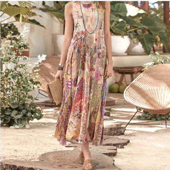 Johnny Was Floral Multicolor Maxi Dress - Picture 3 of 12